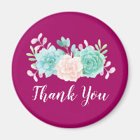 Bouquet de fleurs rose et vert Pastel sur Magenta