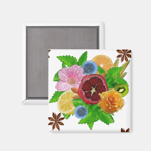 Aimant Bouquet de fruits. (Recto/Verso)