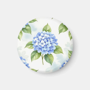 Aimant Bouquet de Hortensias Bleu Pastel