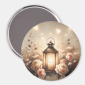 Aimant Bouquet de lanterne rose Glow (Recto/Verso)
