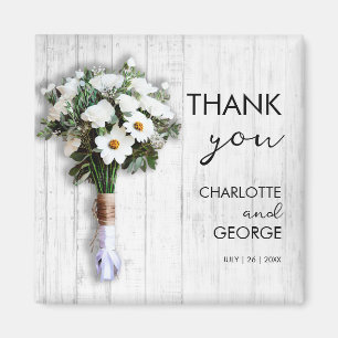 Aimant Bouquet de mariage blanc floral