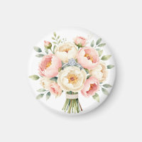 Bouquet de pivoines romantique avec bague en diama
