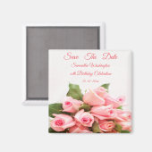 Aimant Bouquet de rose romantique Anniversaire Enregistre (Recto/Verso)