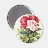 Aimant Bouquet de rose victorienne vintage (Recto/Verso)