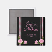 Aimant Bouquet de roses d'angle élégant et chic pour mari (Recto/Verso)