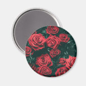 Aimant Bouquet de roses rouges (Recto/Verso)