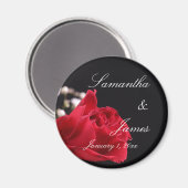 Aimant Bouquet de roses rouges pour mariage personnel (Recto/Verso)