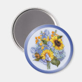 Aimant Bouquet de tournesol d'été (Recto/Verso)