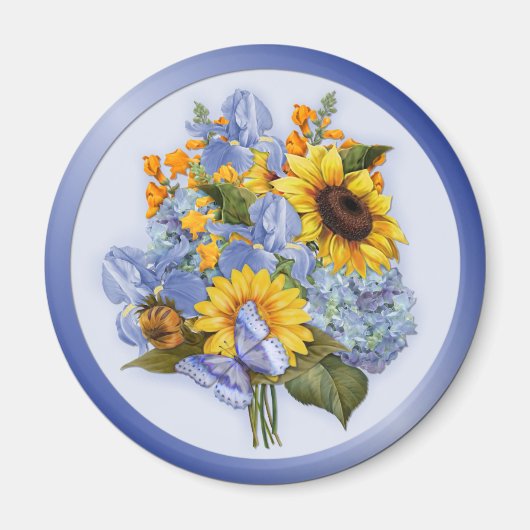 Aimant Bouquet de tournesol d'été (Devant)