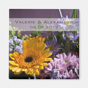 Aimant Bouquet d'été • Sauvez l'aimant de date