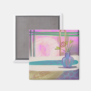 Aimant Bouquet d'intérieur rose Abstrait Art original