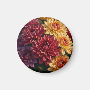 Aimant Bouquet floral de dahlia vibrant 
