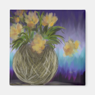 Aimant Bouquet Gold et Purple Art original