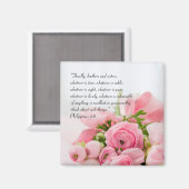 Aimant Bouquet rose pastel de fleurs Bible Verse (Recto/Verso)