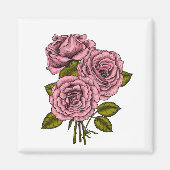 Aimant Bouquet rose roses (Devant)