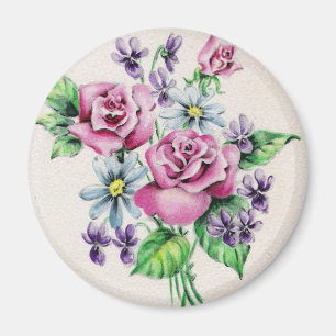 Aimant Bouquet vintage de fleur