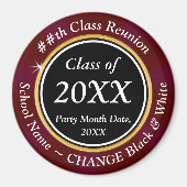 Aimant Bourgogne, Noir et Blanc, Classe Reunion Faveurs (Devant)