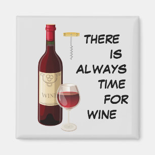 Aimant Bouteille à vin et verre Animés