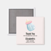 Aimant Bouteille Bleu & Rose Bébé Merci mou (Recto/Verso)