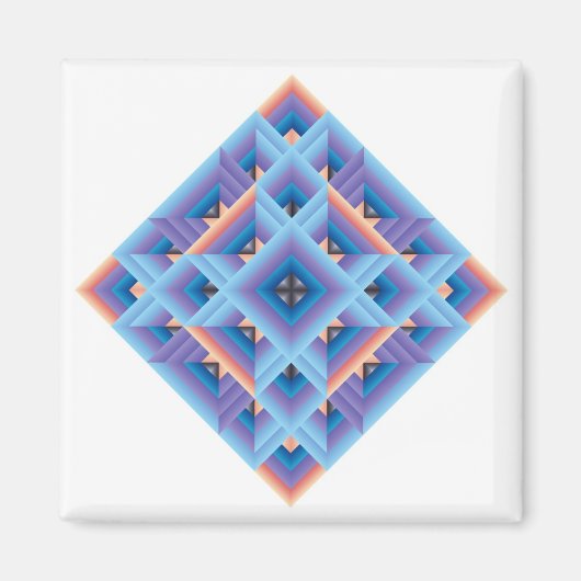 Aimant Bouteille de diamant en bleu et violet (Devant)