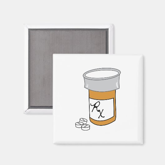 Aimant Bouteille de pilule (Recto/Verso)