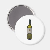 Aimant Bouteille de vin de qualité avec étiquette vierge (Recto/Verso)