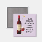 Aimant Bouteille de vin et illustration en verre (Recto/Verso)