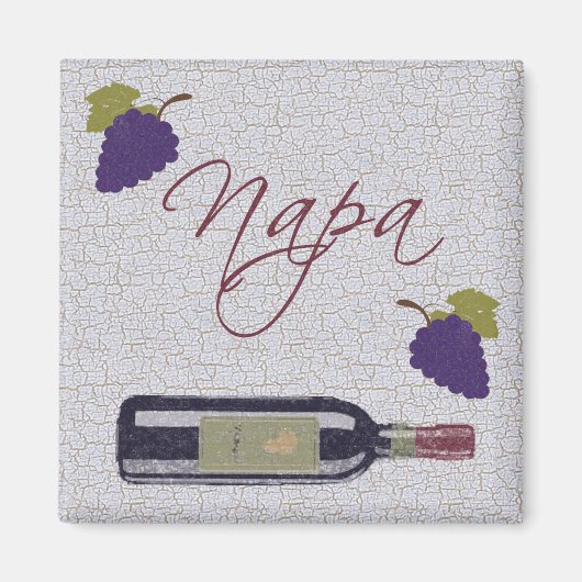 Aimant Bouteille de vin vintage Napa (Devant)
