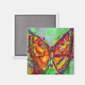 AIMANT BOUTEILLE ROUGE EN PARKLES D'OR VERT BLEU (Recto/Verso)