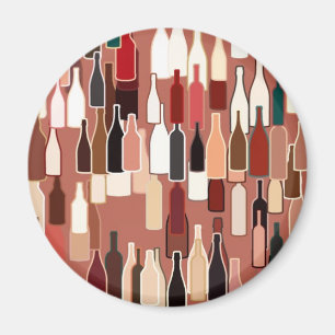 Aimant Bouteilles de vin motif, couleurs de terre, terre 
