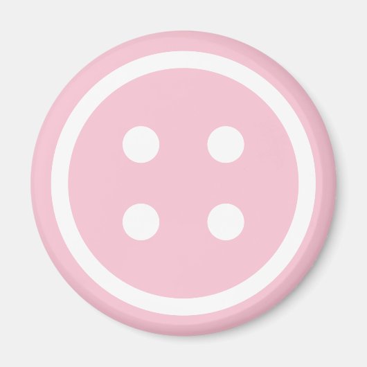 Aimant Bouton à coudre rose mou (Devant)