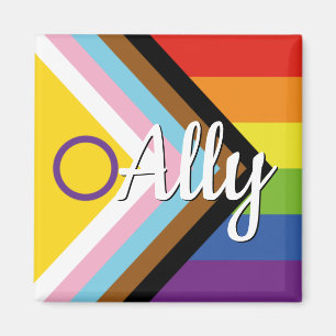 Aimant Bouton arc-en-ciel de la Fierté de Progrès Interse