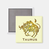Aimant Bouton Carré Taurus Zodiac (Recto/Verso)