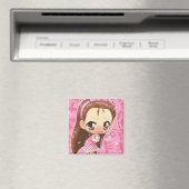 Aimant Bouton Chibi Anime Girl 2 (In Situ (Lave-vaisselle))