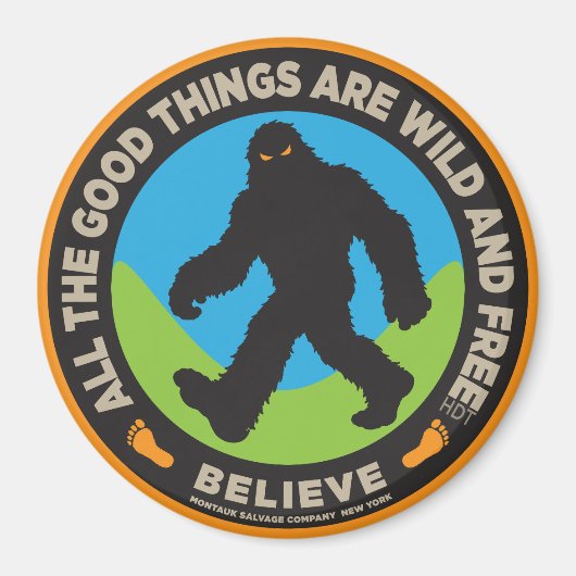 Aimant Bouton coloré Bigfoot (Devant)