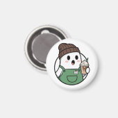 Aimant Bouton de café fantôme mignon (Recto/Verso)