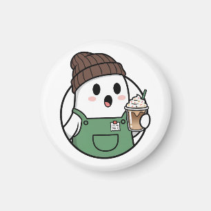 Aimant Bouton de café fantôme mignon