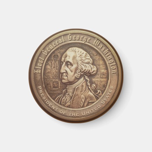 Aimant Bouton de campagne de George Washington (Devant)