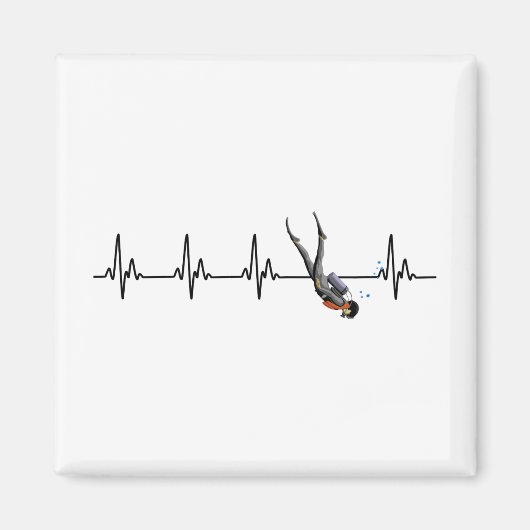 Aimant Bouton de coeur de plongée SCUBA (Devant)