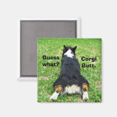Aimant Bouton de Corgi drôle (Recto/Verso)