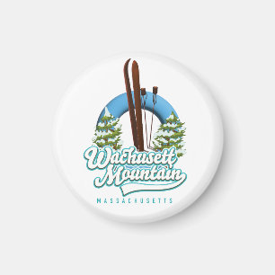 Aimant Bouton du logo du ski du Massachusetts de Wachuset