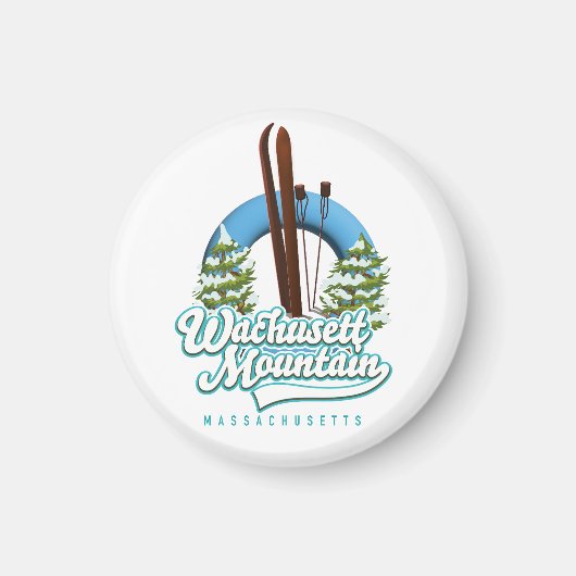 Aimant Bouton du logo du ski du Massachusetts de Wachuset (Devant)