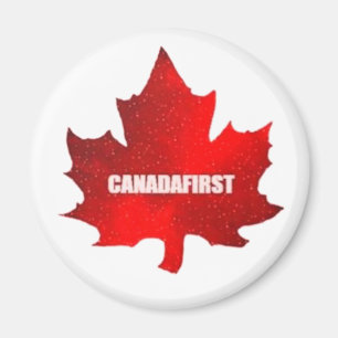 Aimant Bouton Feuille d'érable rouge du Canada