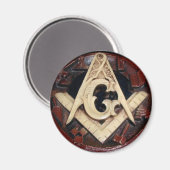 Aimant Bouton Masonic Squat & Compas (Recto/Verso)