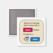 Aimant Bouton Remplir Réinitialiser Drôle Plaisanteries D (Recto/Verso)