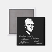 Aimant Bouton Thomas Jefferson (Citation de connaissances (Recto/Verso)
