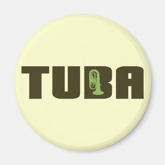 Aimant Bouton Tuba vert (Devant)