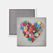 Aimant Boutons colorés Coeur (Recto/Verso)