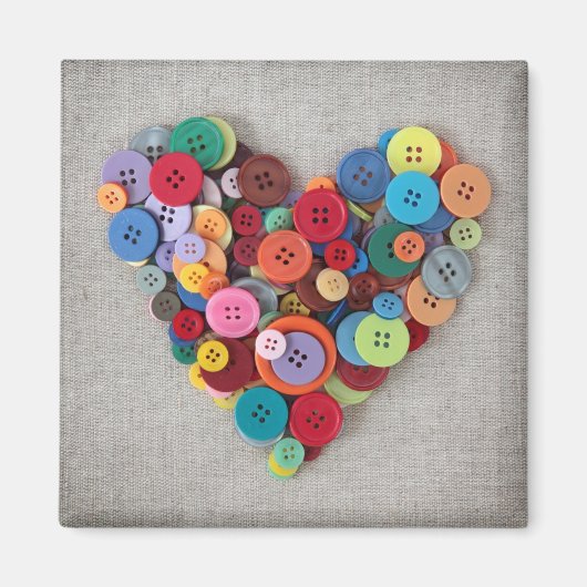 Aimant Boutons colorés Coeur (Devant)