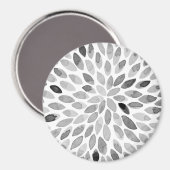 Aimant Boutons de brosse d'aquarelle - noir et blanc (Recto/Verso)